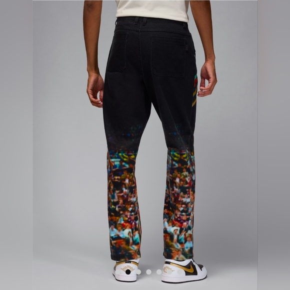 Nike Air Jordan Printed Twill Black Pants Jumpman HF0045-010 Men's US 36 - Picture 5 of 13